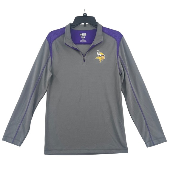 NFL Team Apparel Other - NFL Team Apparel‎ Minnesota Vikings Football TX3 Cool Mens S Gray 1/4 Zip